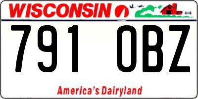 WI license plate 791OBZ
