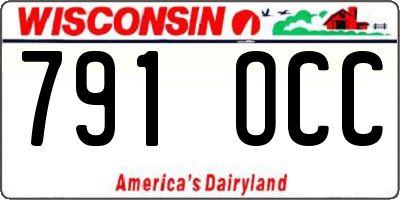 WI license plate 791OCC