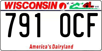WI license plate 791OCF