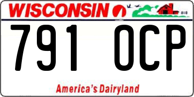 WI license plate 791OCP