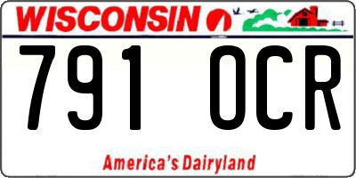 WI license plate 791OCR