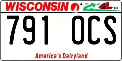 WI license plate 791OCS