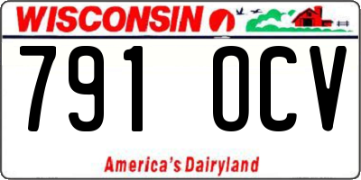 WI license plate 791OCV