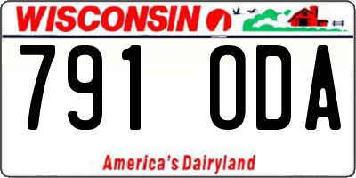 WI license plate 791ODA