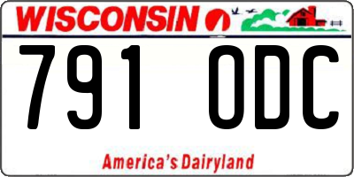 WI license plate 791ODC