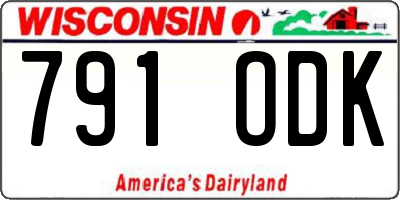 WI license plate 791ODK