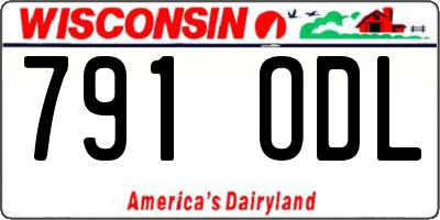 WI license plate 791ODL