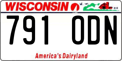 WI license plate 791ODN
