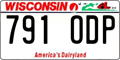 WI license plate 791ODP