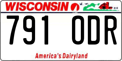 WI license plate 791ODR