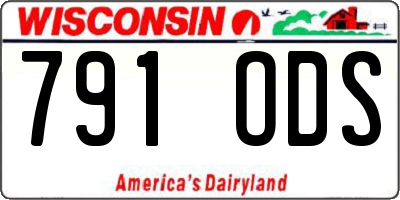 WI license plate 791ODS