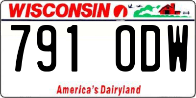 WI license plate 791ODW