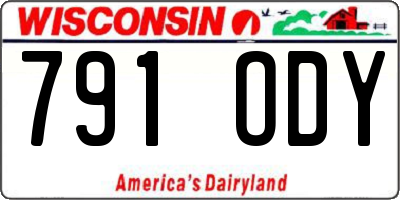 WI license plate 791ODY