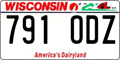 WI license plate 791ODZ