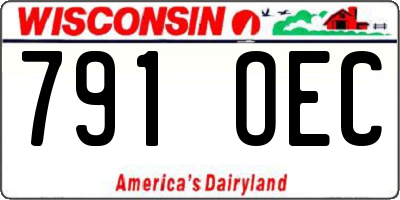 WI license plate 791OEC
