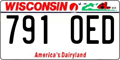 WI license plate 791OED