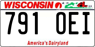 WI license plate 791OEI