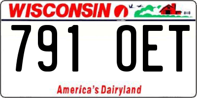 WI license plate 791OET