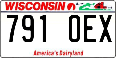 WI license plate 791OEX