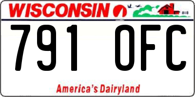 WI license plate 791OFC