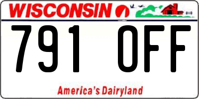 WI license plate 791OFF