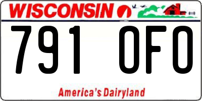WI license plate 791OFO
