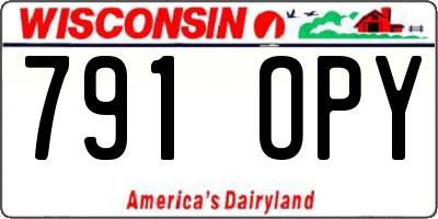 WI license plate 791OPY