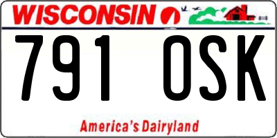 WI license plate 791OSK