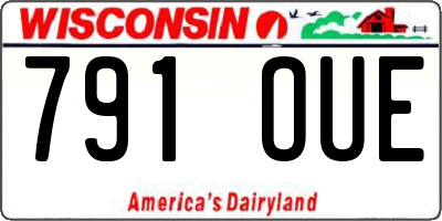 WI license plate 791OUE
