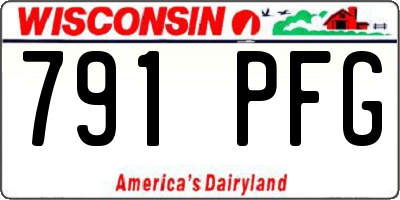 WI license plate 791PFG