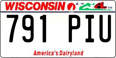 WI license plate 791PIU