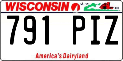 WI license plate 791PIZ