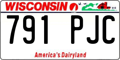 WI license plate 791PJC