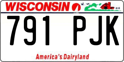 WI license plate 791PJK