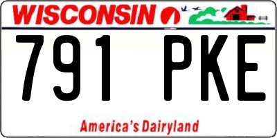 WI license plate 791PKE