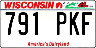 WI license plate 791PKF