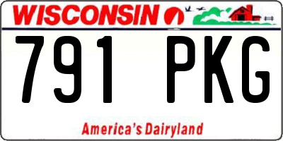 WI license plate 791PKG