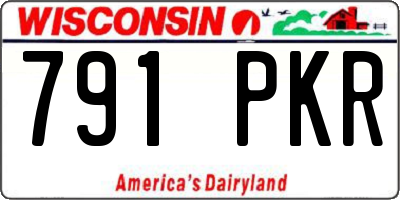 WI license plate 791PKR