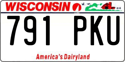 WI license plate 791PKU