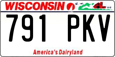 WI license plate 791PKV