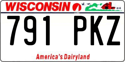 WI license plate 791PKZ