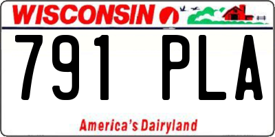 WI license plate 791PLA