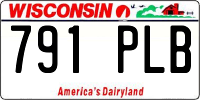 WI license plate 791PLB