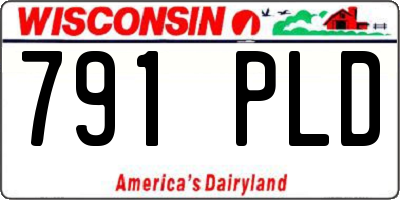 WI license plate 791PLD