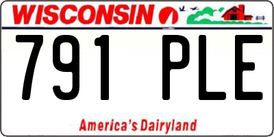 WI license plate 791PLE
