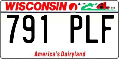WI license plate 791PLF