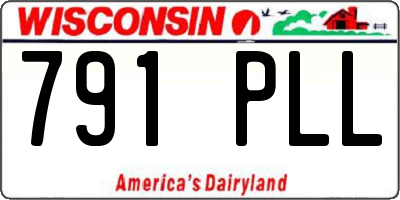 WI license plate 791PLL