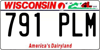 WI license plate 791PLM