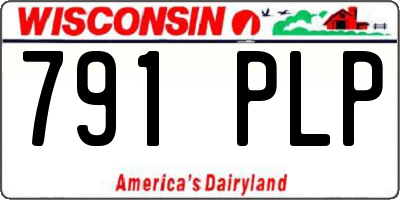 WI license plate 791PLP