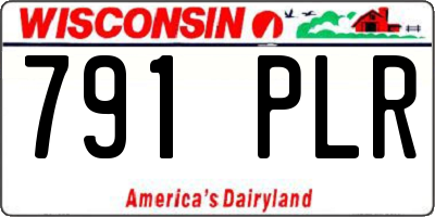 WI license plate 791PLR